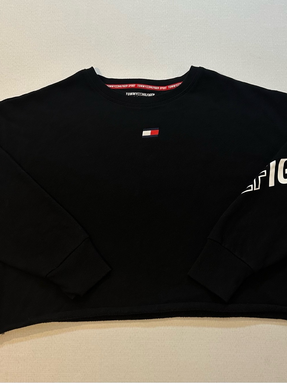 Tommy Hilfiger Sport Black Cropped Sweatshirt L